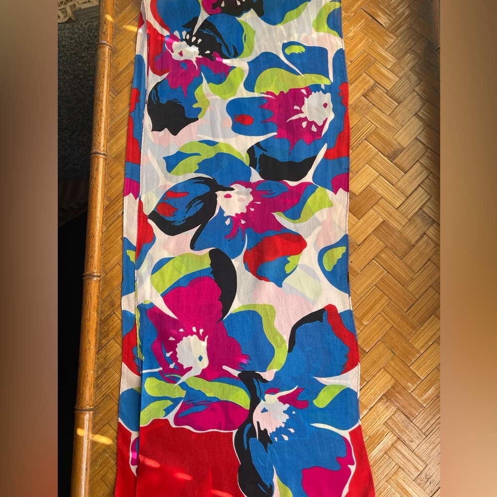 Vintage vivid silk scarf 1980s